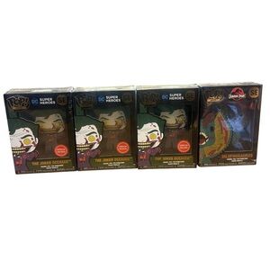 Funko Pop SE Pin Set The Joker Deceased & Jurassic Park Dilophosaurus Collectibl